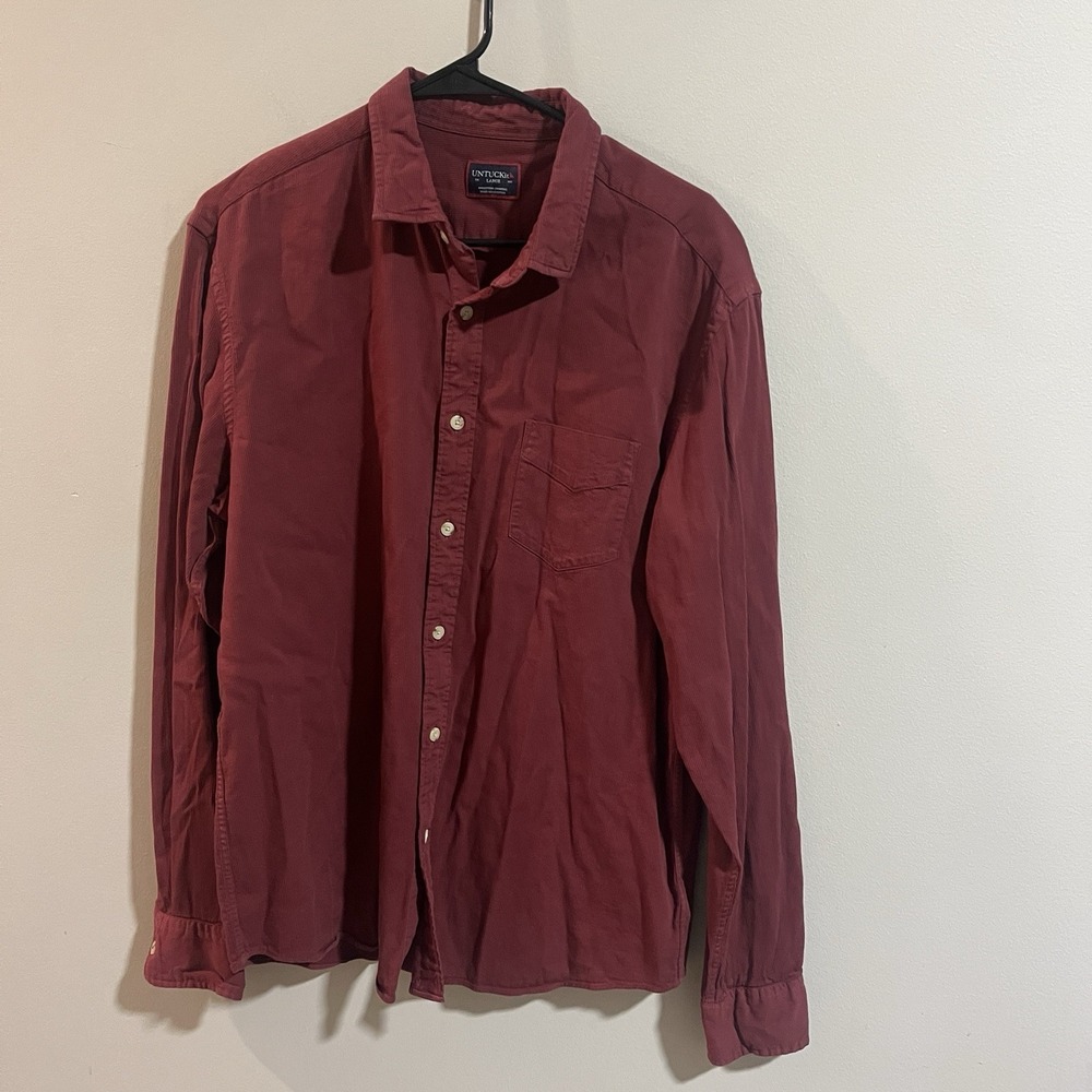 Untuckit Long‎ Sleeve Button Up Shirt Mens Size Large